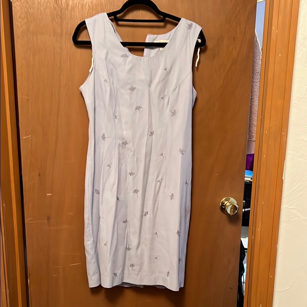 Norton McNaughton Purple Sheath Midi Dress Scoop Neck Sleeveless